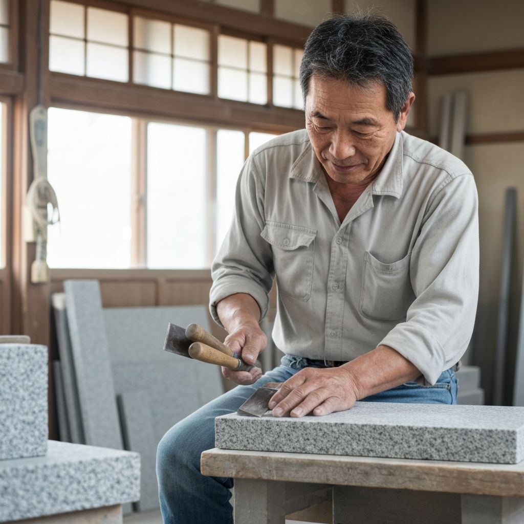 職人による石材加工